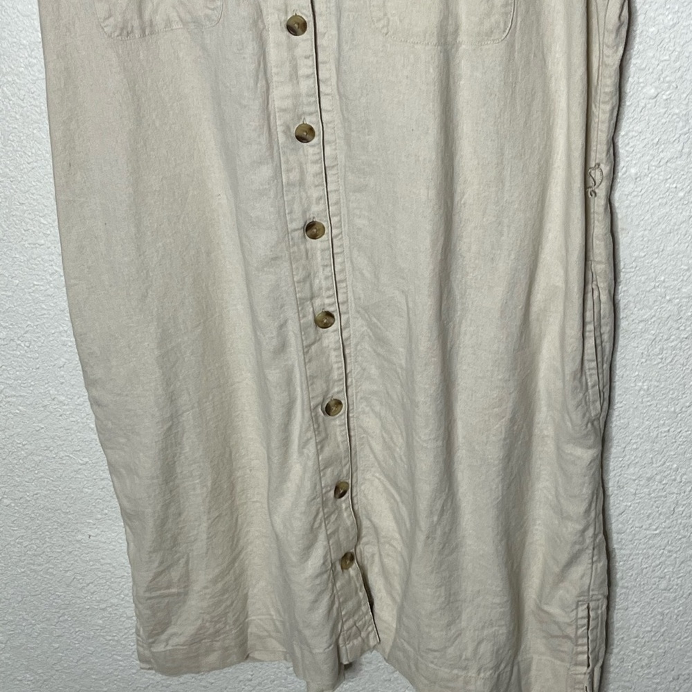 Old Navy Linen Blend Cream Colored Dress Sz Large - Picture 4 of 9